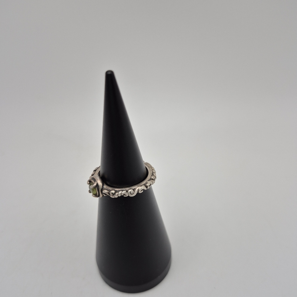 Carolyn POLLACK FANTASTIC PRICE 2 Rings Peridot Sterling & Sterling Stackable. - Picture 4 of 11